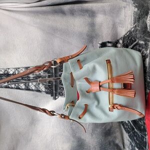Dooney & Bourke Light Blue and Tan Shoulder Bag
